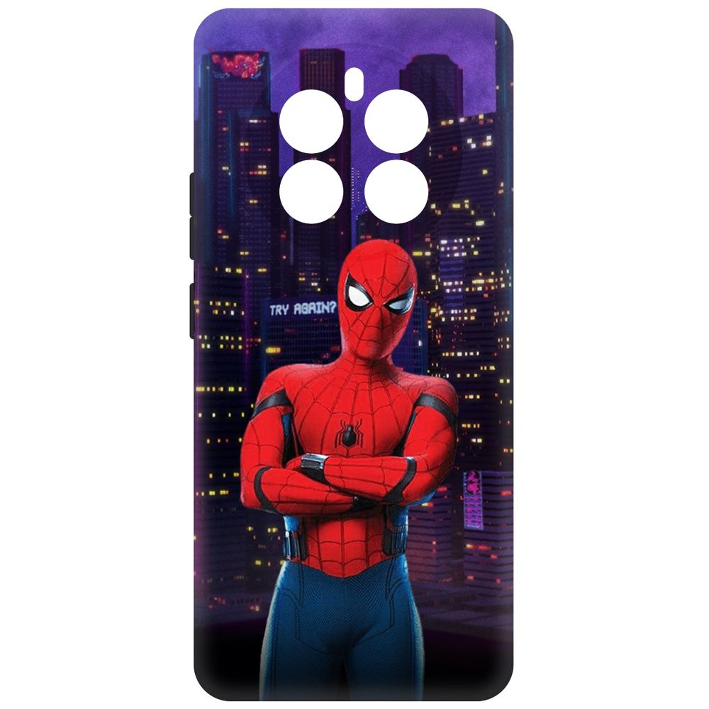 

Чехол-накладка Krutoff Soft Case Человек-Паук. На крыше для Realme 12+ 5G черный