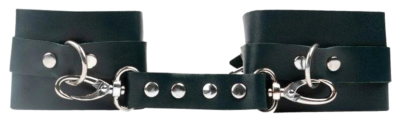 Изумрудные кожаные наручники БДСМ Арсенал