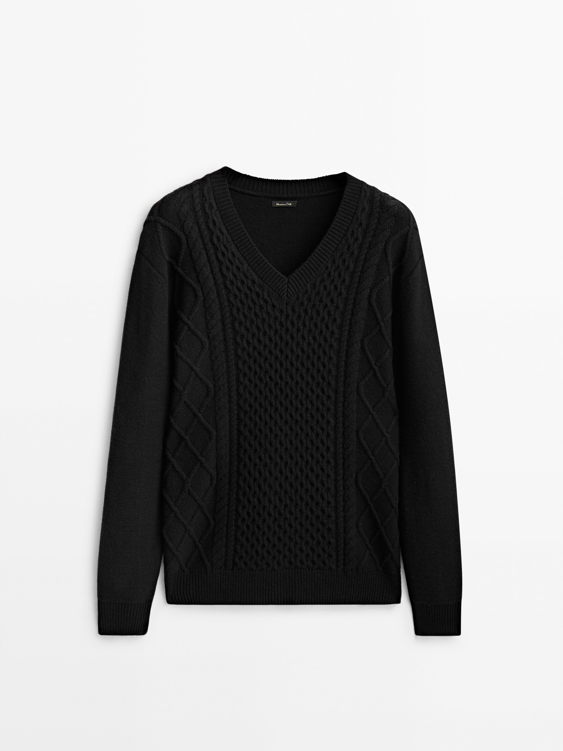

Пуловер мужской Massimo Dutti 00982412800 черный L, 00982412800