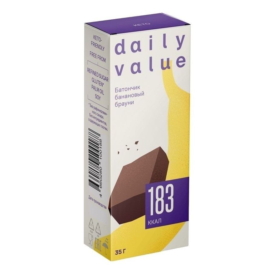 

Баточник Daily Value банановый брауни 35 г