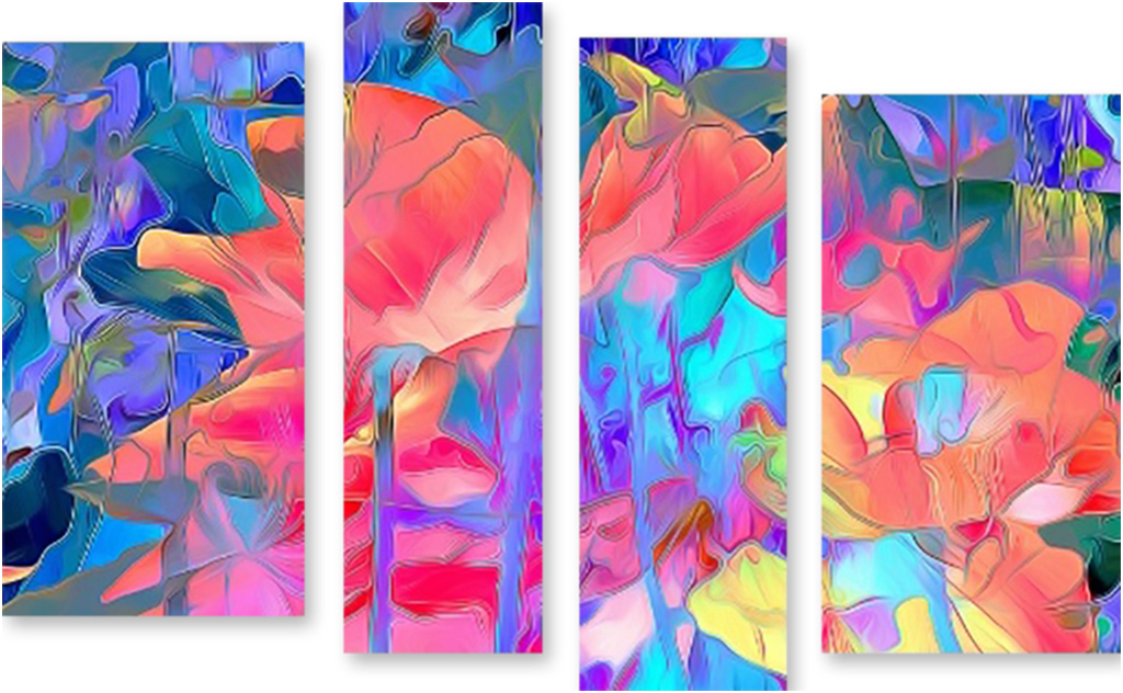 

Картина модульная на холсте Модулка Цветочное настроение 90x62 см, 1837