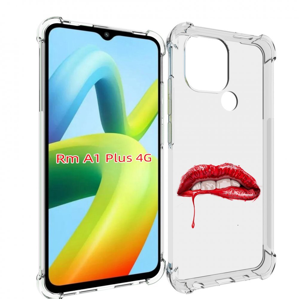 

Чехол MyPads яркие красные губы для Xiaomi Redmi A1 Plus +, Прозрачный, Tocco