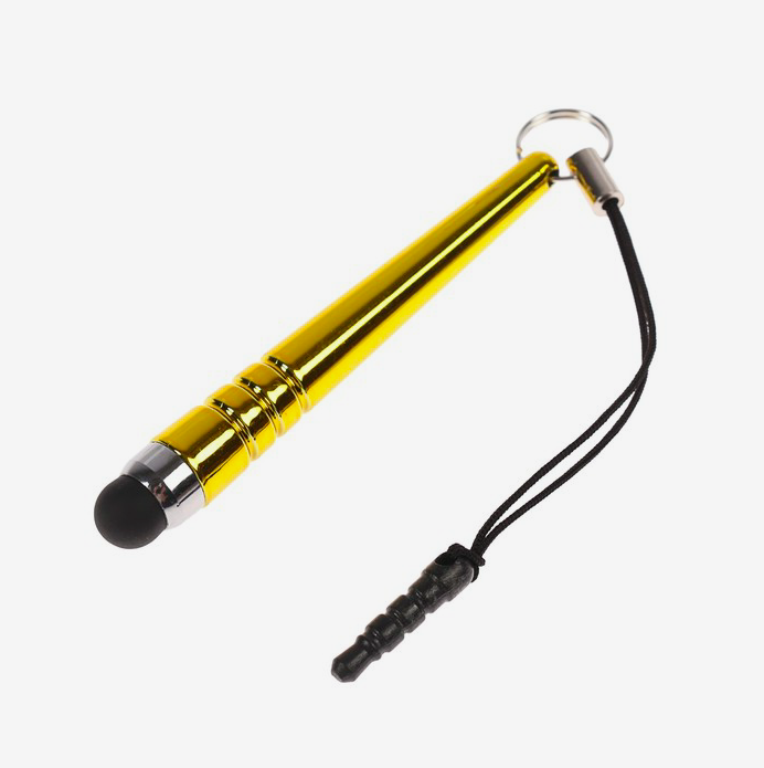 Стилус LuazON, "Капля", для планшета и телефона, 6 см, тепловой, с креплением, жёлтый