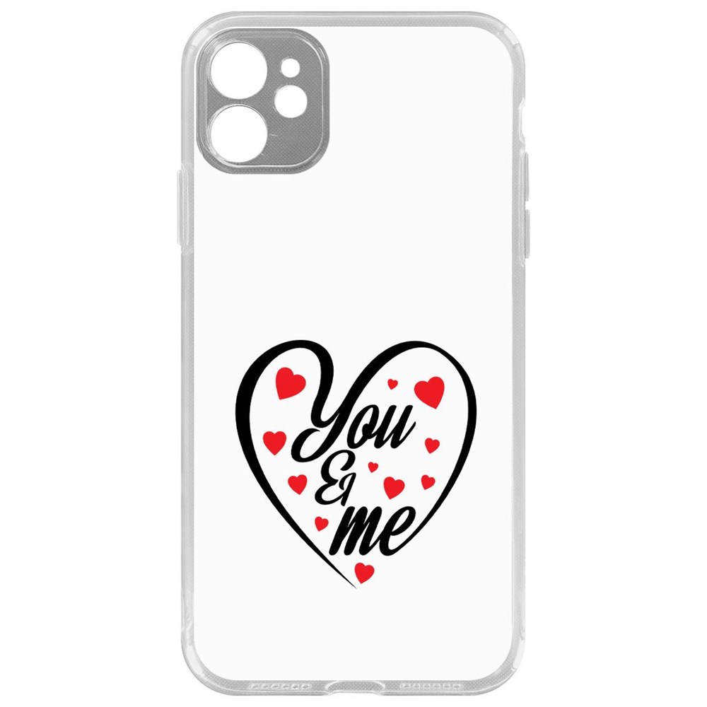 

Чехол-накладка Krutoff Clear Case Ты и Я для iPhone 11 с защитой камеры, Прозрачный