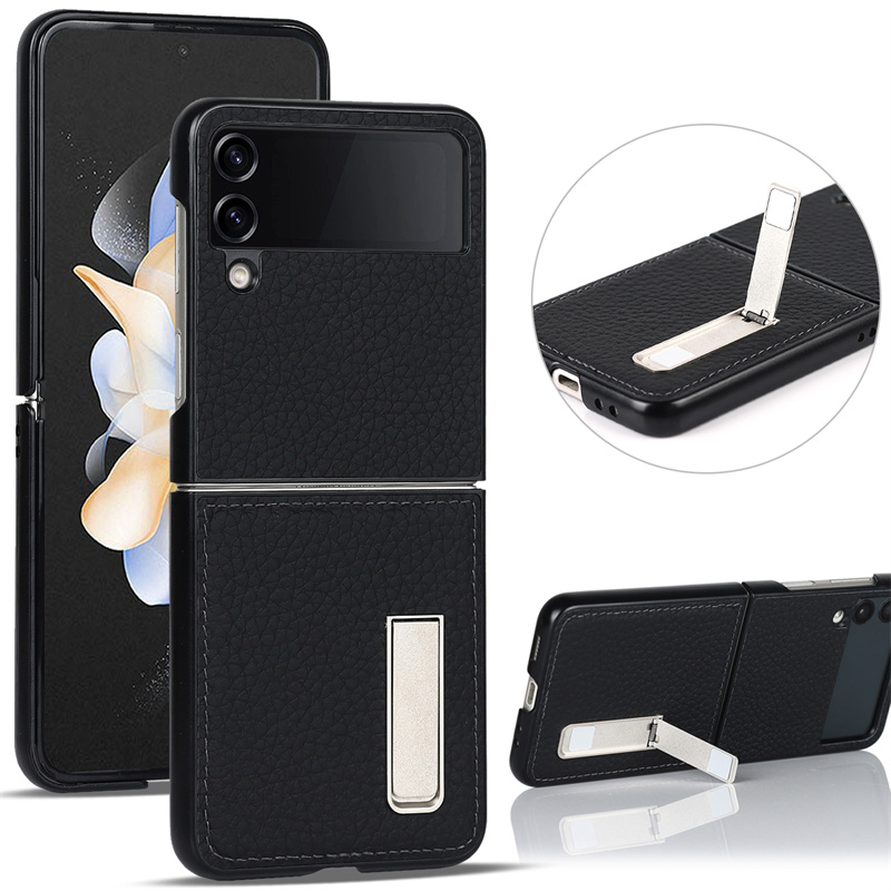 

Чехол-накладка для Samsung Galaxy Z Flip 4, DU DU, с подставкой, пластик, черный