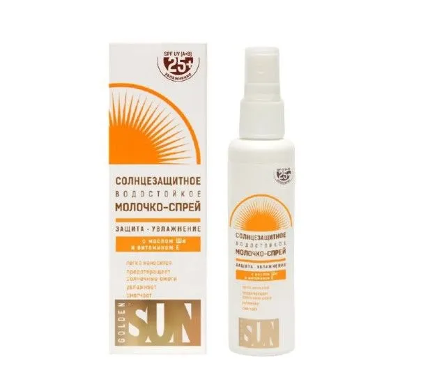 

Солнцезащитное молочко-спрей "Golden Sun" SPF-25+ UV (A+B) водостойкое, 60 мл