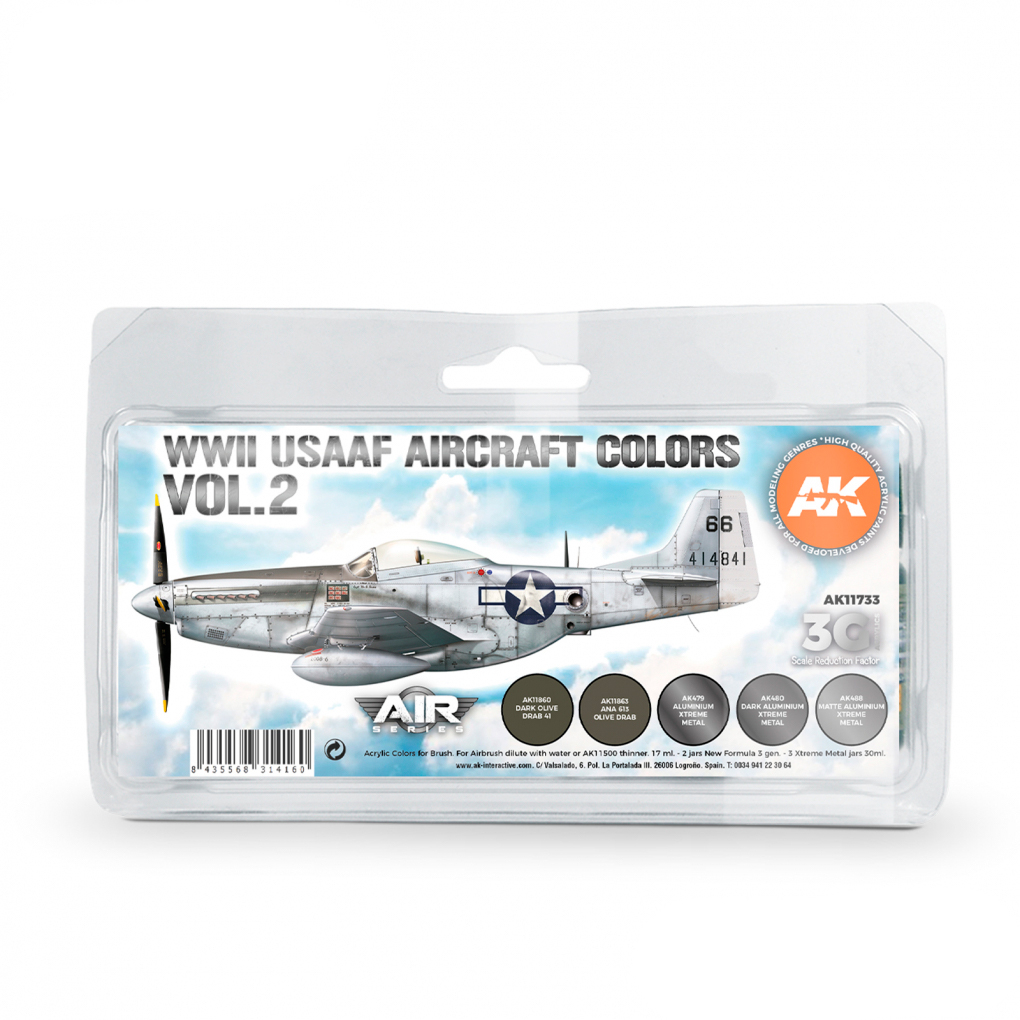 

AK11733 WWII USAAF Aircraft Colors Vol.2 SET 3G, Серый;черный