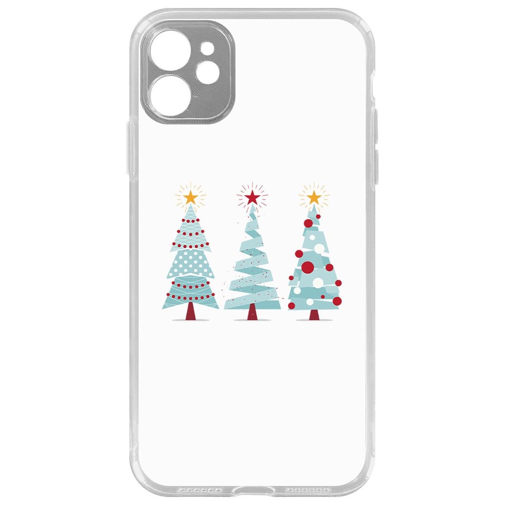 

Чехол-накладка Krutoff Clear Case Новоёлка для iPhone 11 с защитой камеры, Прозрачный