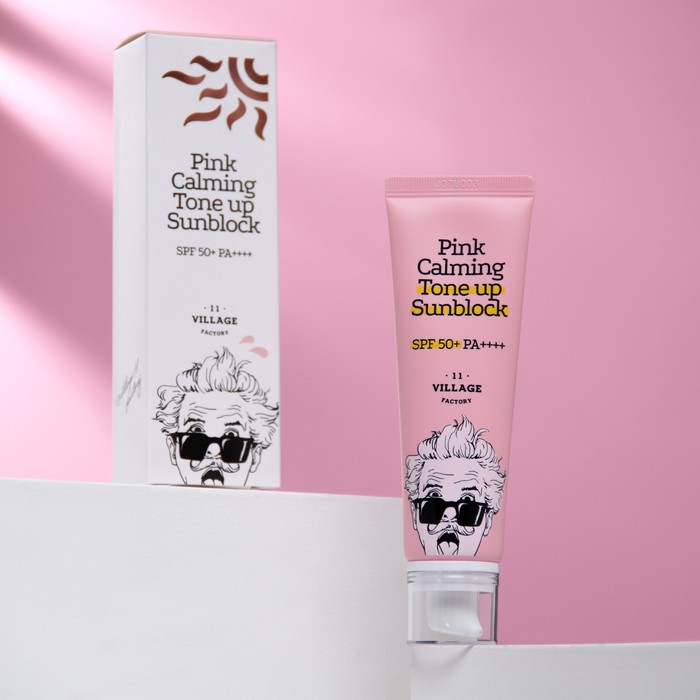 Солнцезащитный крем Village 11 Factory Pink Calming Sun Block успокаивающий SPF 50 50 мл