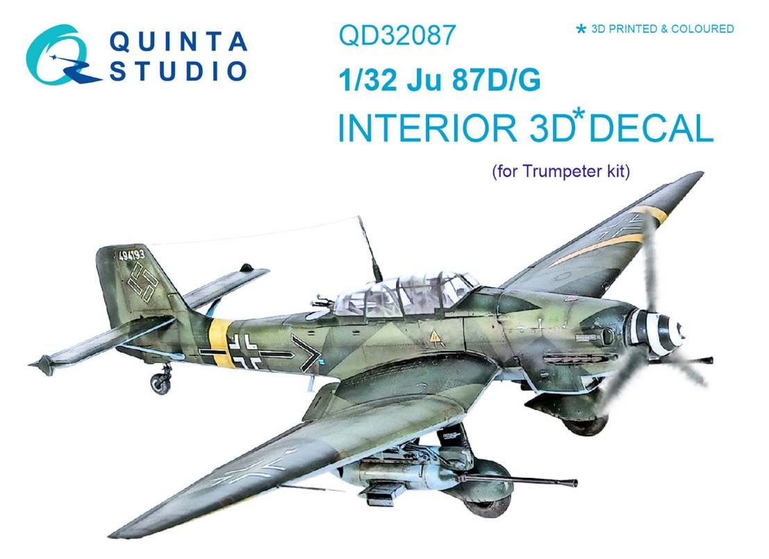 

QD32087 3D Декаль интерьера кабины Ju87 D/G Trumpeter, Однотонный