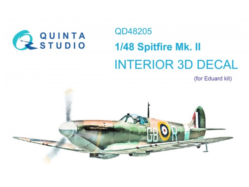 

QD48205 3D Декаль интерьера кабины Spitfire Mk.II Eduard, Однотонный