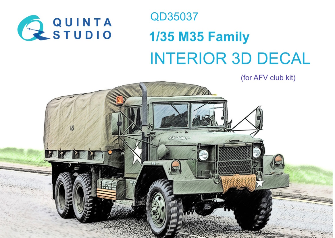 

QD35037 3D Декаль интерьера кабины M35 AFV club, Однотонный