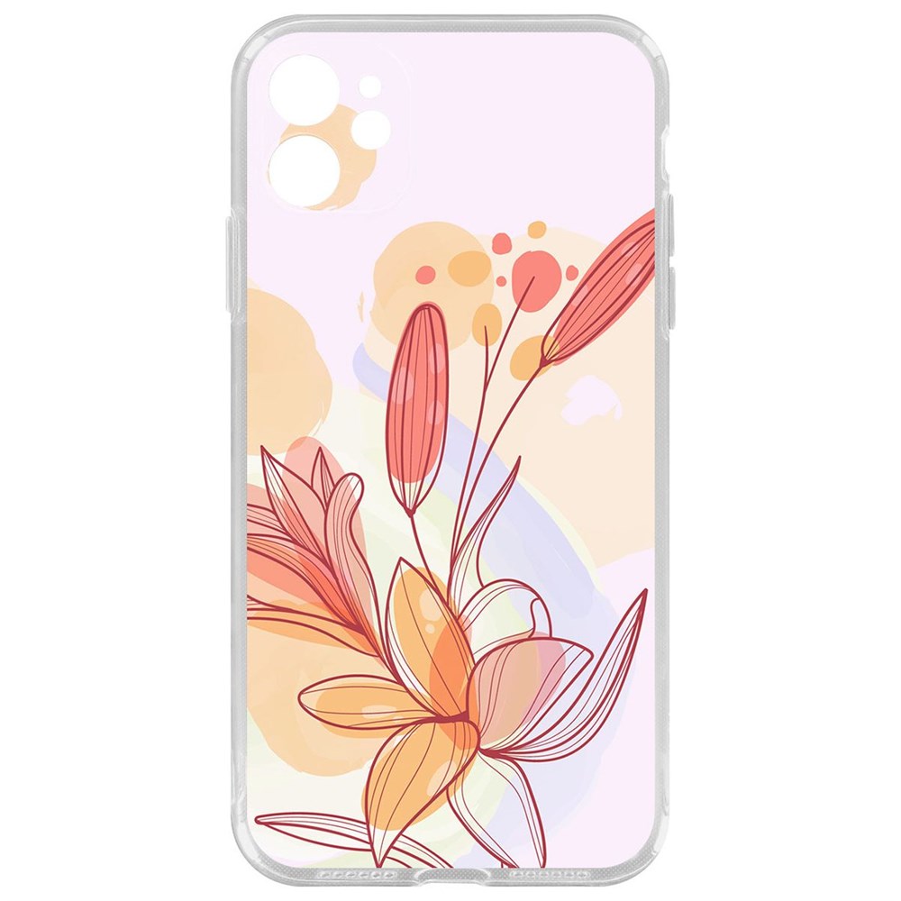 

Чехол-накладка Krutoff Clear Case Фантазия для iPhone 11 с защитой камеры, Прозрачный