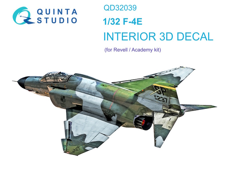 

QD32039 3D Декаль интерьера кабины F-4E Revell, Однотонный