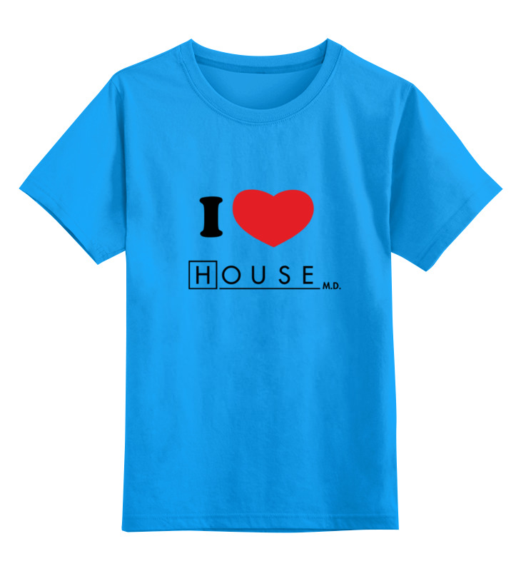 Купить 0000000674118, Детская футболка классическая Printio I love house, р. 140,