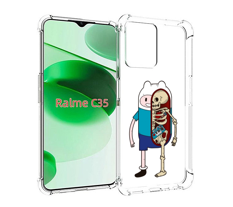 

Чехол MyPads Финн скелет для Realme C35 / Narzo 50A Prime, Прозрачный, Tocco