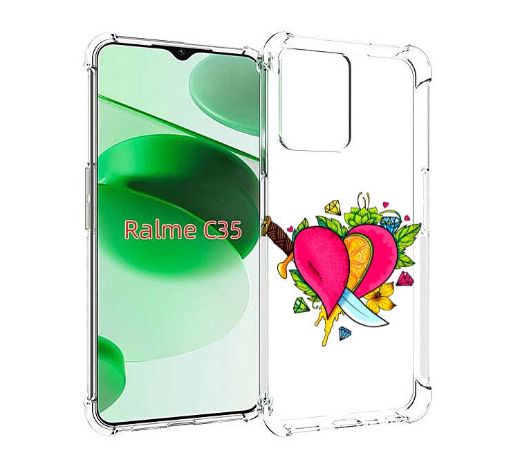 

Чехол MyPads Фруктовое сердце для Realme C35 / Narzo 50A Prime, Прозрачный, Tocco