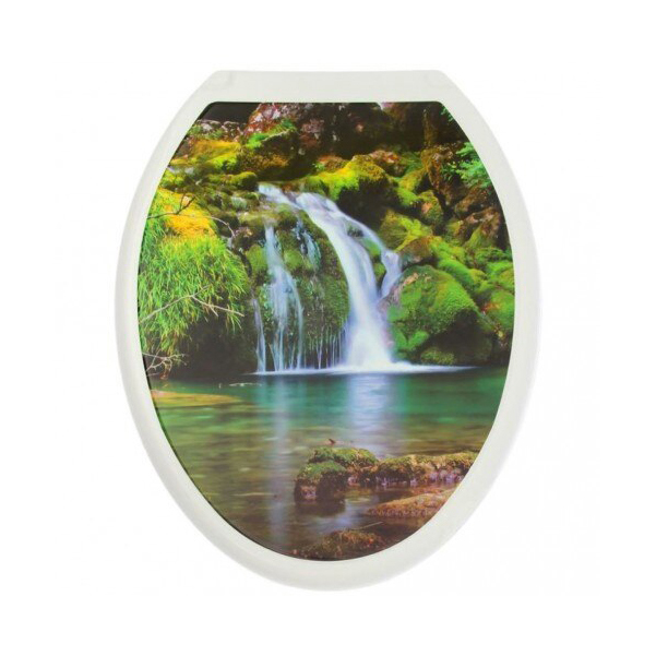 фото Сиденье для унитаза жесткое декор водопад рп-813в росспласт