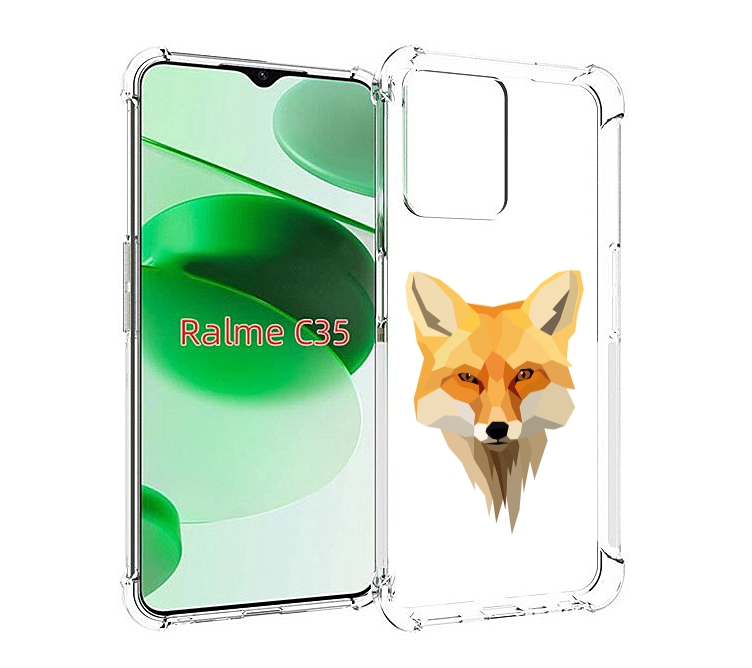 

Чехол MyPads голова-лисы для Realme C35 / Narzo 50A Prime, Прозрачный, Tocco