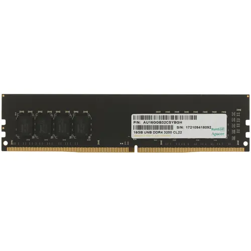 

Apacer Apacer AU16GGB32CSYBGH DDR4 16GB 3200MHz DIMM (PC4-25600) CL22 1.2V (Retail), AU16GGB32CSYBGH