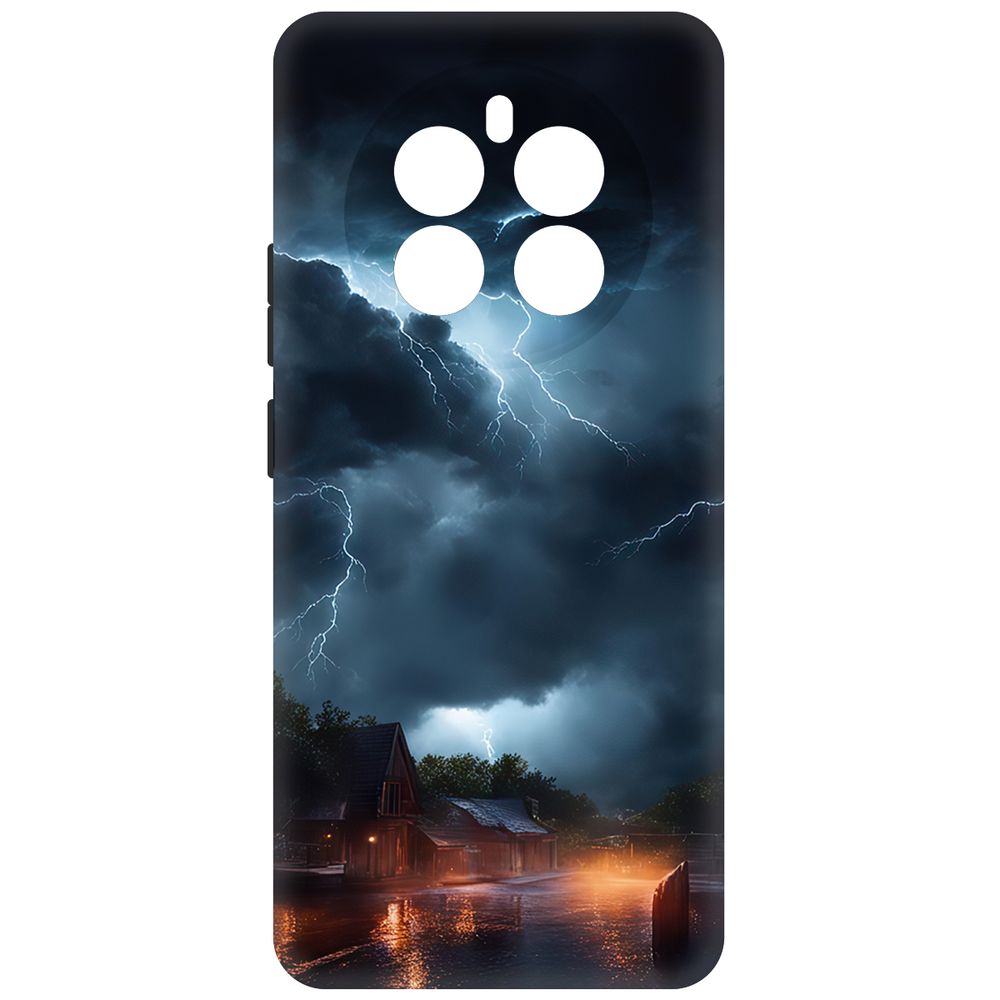 

Чехол-накладка Krutoff Soft Case Ночная гроза для Realme 12+ 5G черный