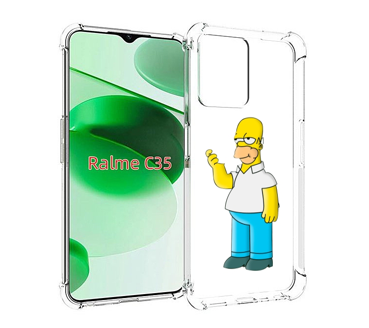 

Чехол MyPads гомер-симпсон для Realme C35 / Narzo 50A Prime, Прозрачный, Tocco