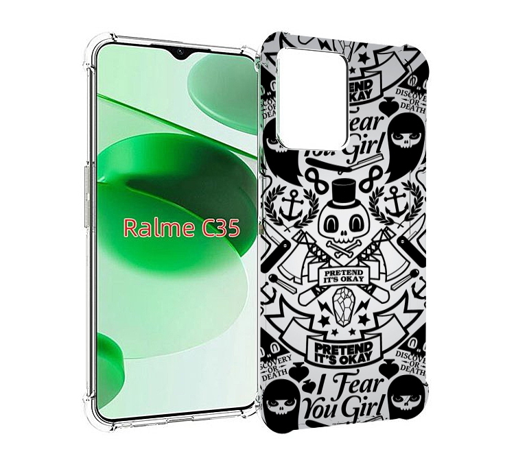 

Чехол MyPads готический-принт для Realme C35 / Narzo 50A Prime, Прозрачный, Tocco