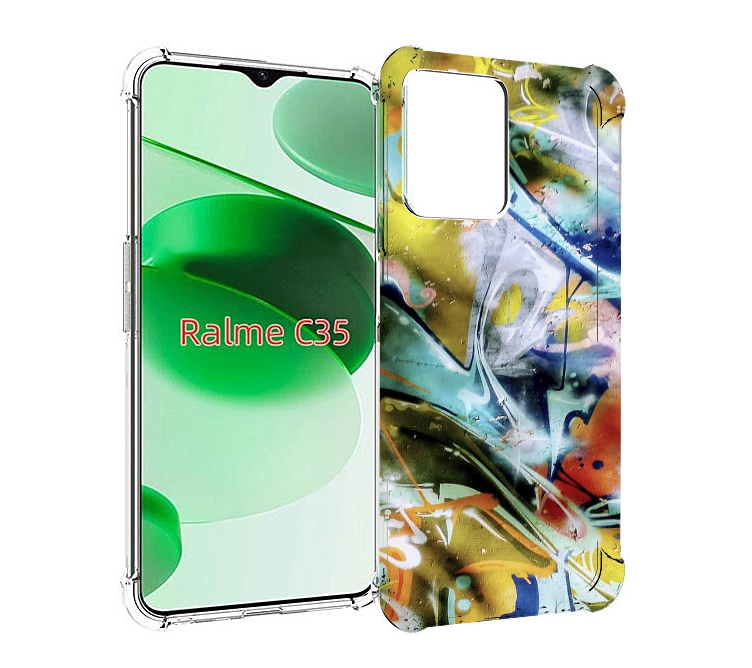 

Чехол MyPads граффити-хаос для Realme C35 / Narzo 50A Prime, Прозрачный, Tocco