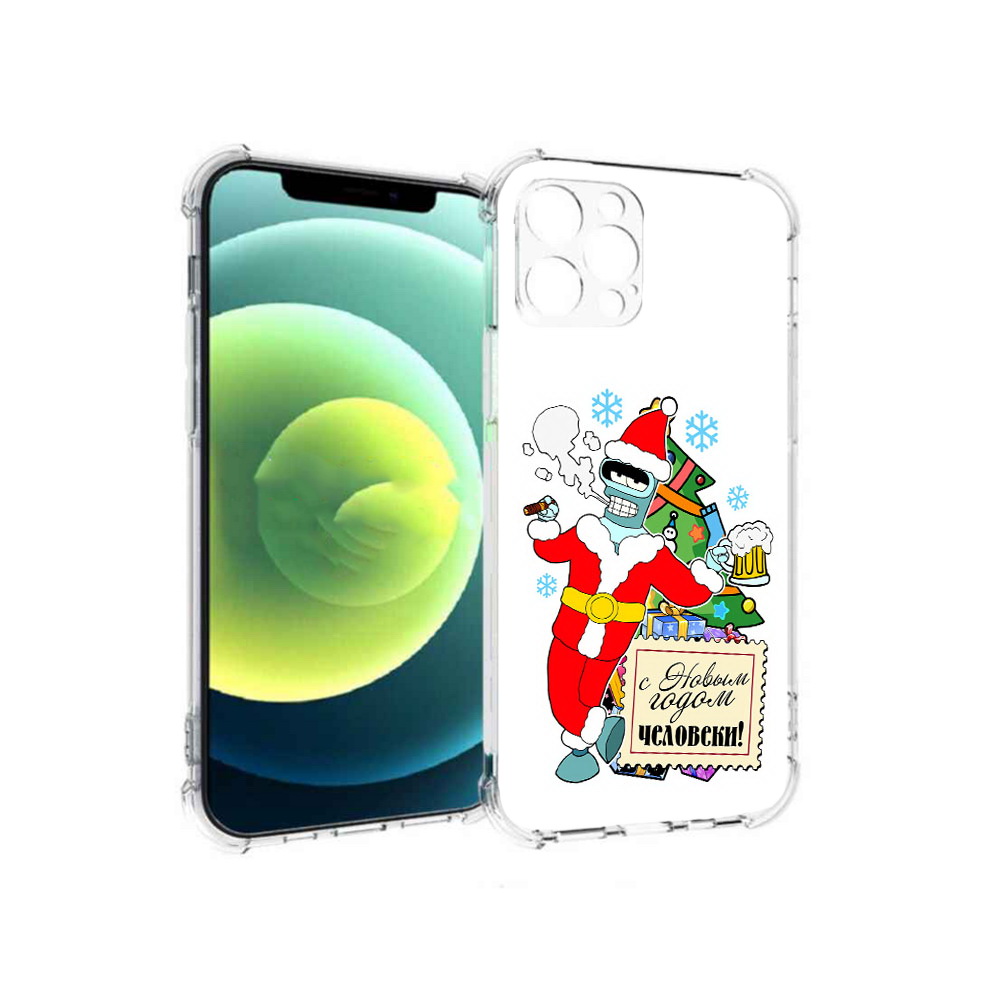 

Чехол MyPads Tocco для Apple iPhone 12 Pro С новым годом человеки (PT157529.613.150), Прозрачный, Tocco