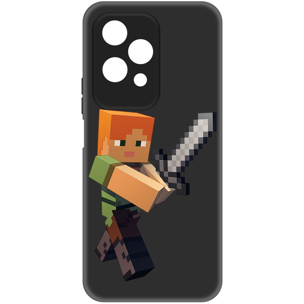 

Чехол-накладка Krutoff Soft Case Minecraft-Алекс для Honor 200 Lite черный