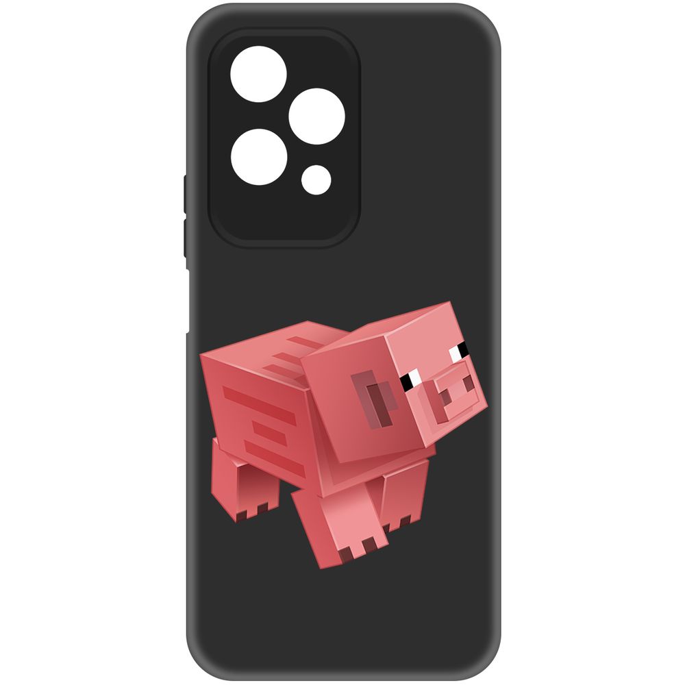 

Чехол-накладка Krutoff Soft Case Minecraft-Свинка для Honor 200 Lite черный