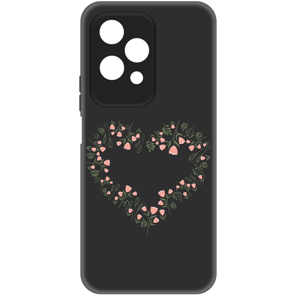 

Чехол-накладка Krutoff Soft Case Цветочное сердце для Honor 200 Lite черный