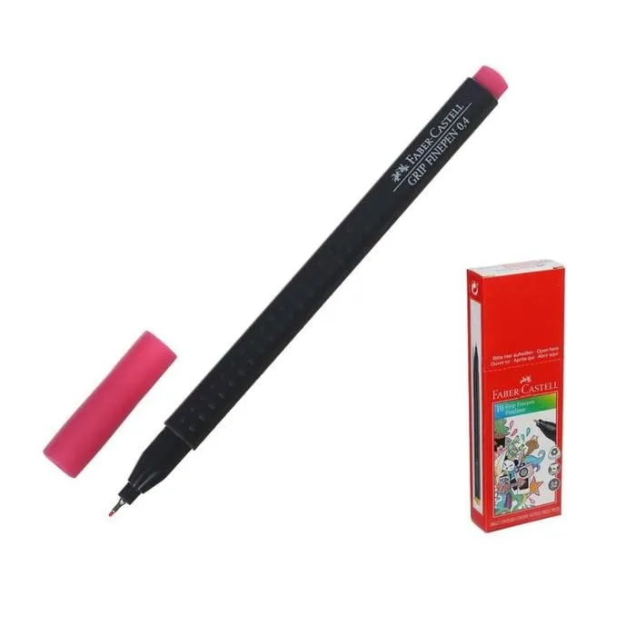 

Ручка капиллярная Faber-Castell GRIP, линер 0.4 мм, розовая (10 шт)