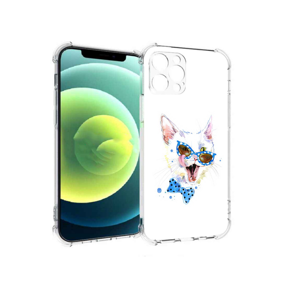 

Чехол MyPads Tocco для Apple iPhone 12 Pro белый кот (PT157529.613.229), Прозрачный, Tocco