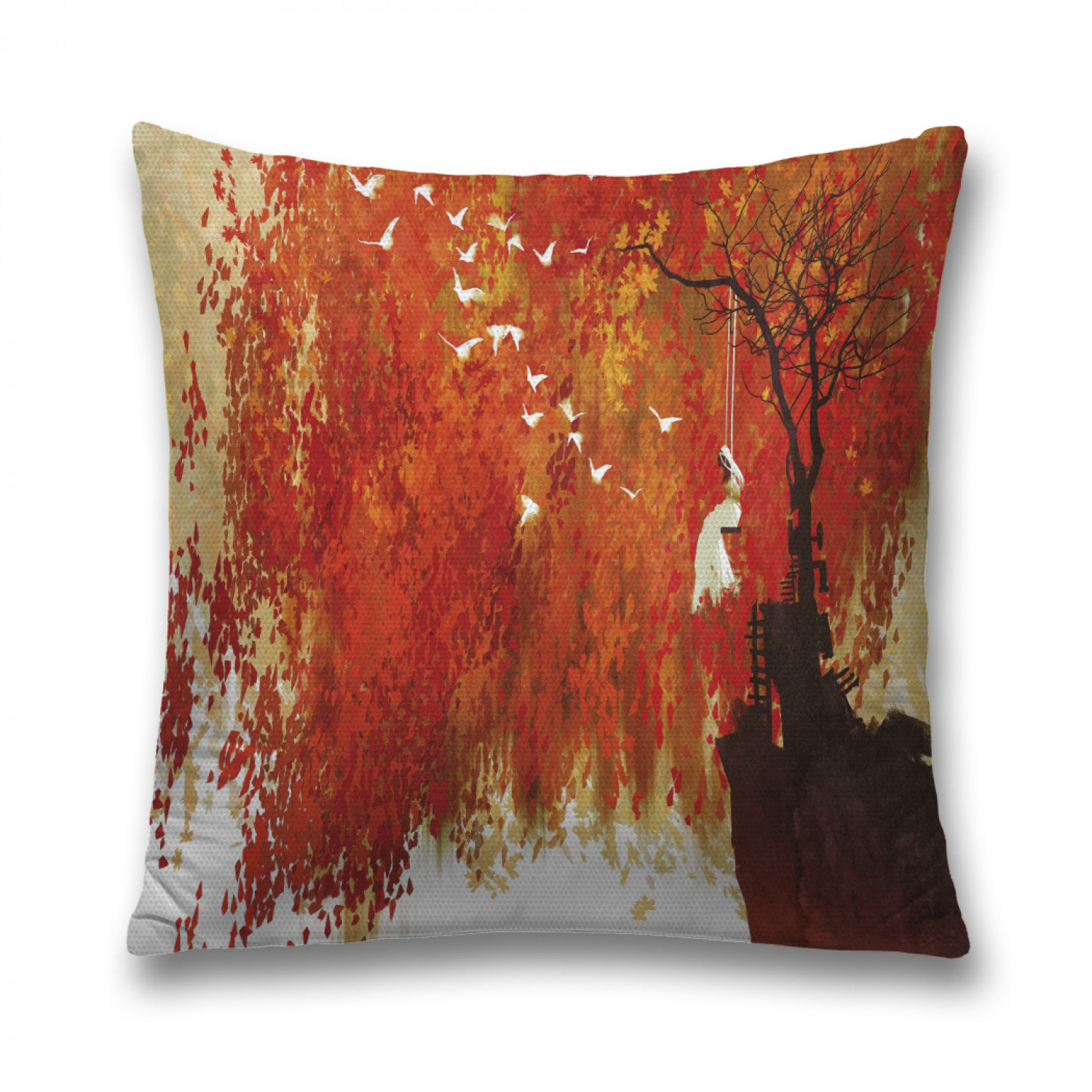 

Наволочка декоративная JoyArty "В фате на высокой качели" на молнии, 45x45 см, В фате на высокой качели