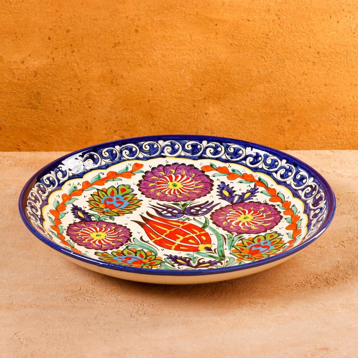 

Ляган Риштанская Керамика "Цветы", 31 см, Риштанская роспись с рисунком