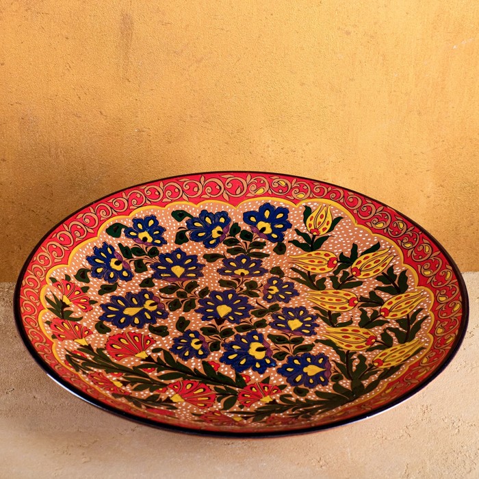 

Ляган Риштанская Керамика "Цветы", 42 см, Риштанская роспись с рисунком