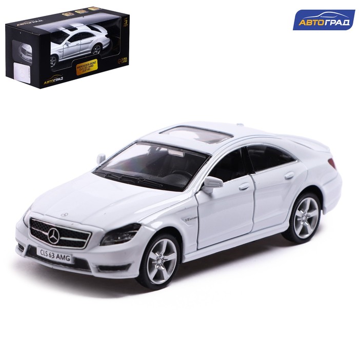 Машина металлическая MERCEDES-BENZ CLS63 AMG, 1:32, инерция, цвет белый машина металлическая mercedes benz cls63 amg 1 32 открываются двери инерция