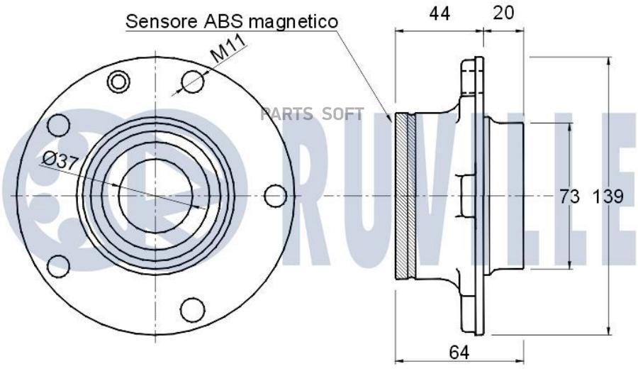 

Подшипник-Ступица Bmw Serie 7 (E38) 735 750 728 740 740D 730 730D 725Tds