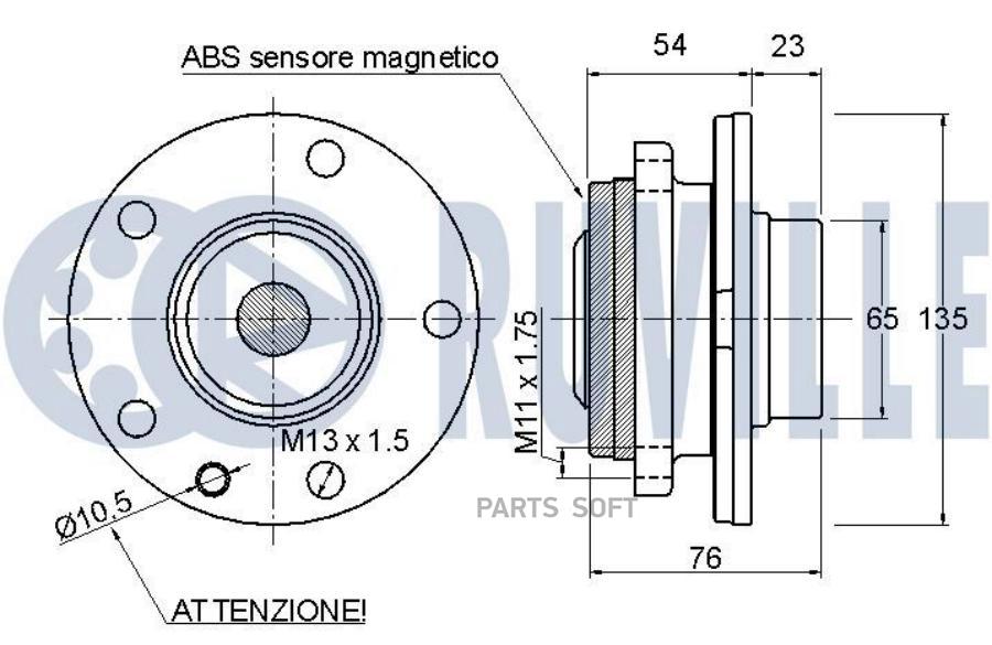 

Подшипник-Ступица Fiat 159 Escluso Q4 Brera T.T. Escluso Q4 Spider (939) T.T. Escluso Q4