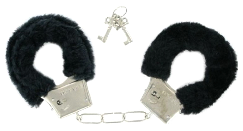 фото Черные металлические наручники kissexpo с мехом
