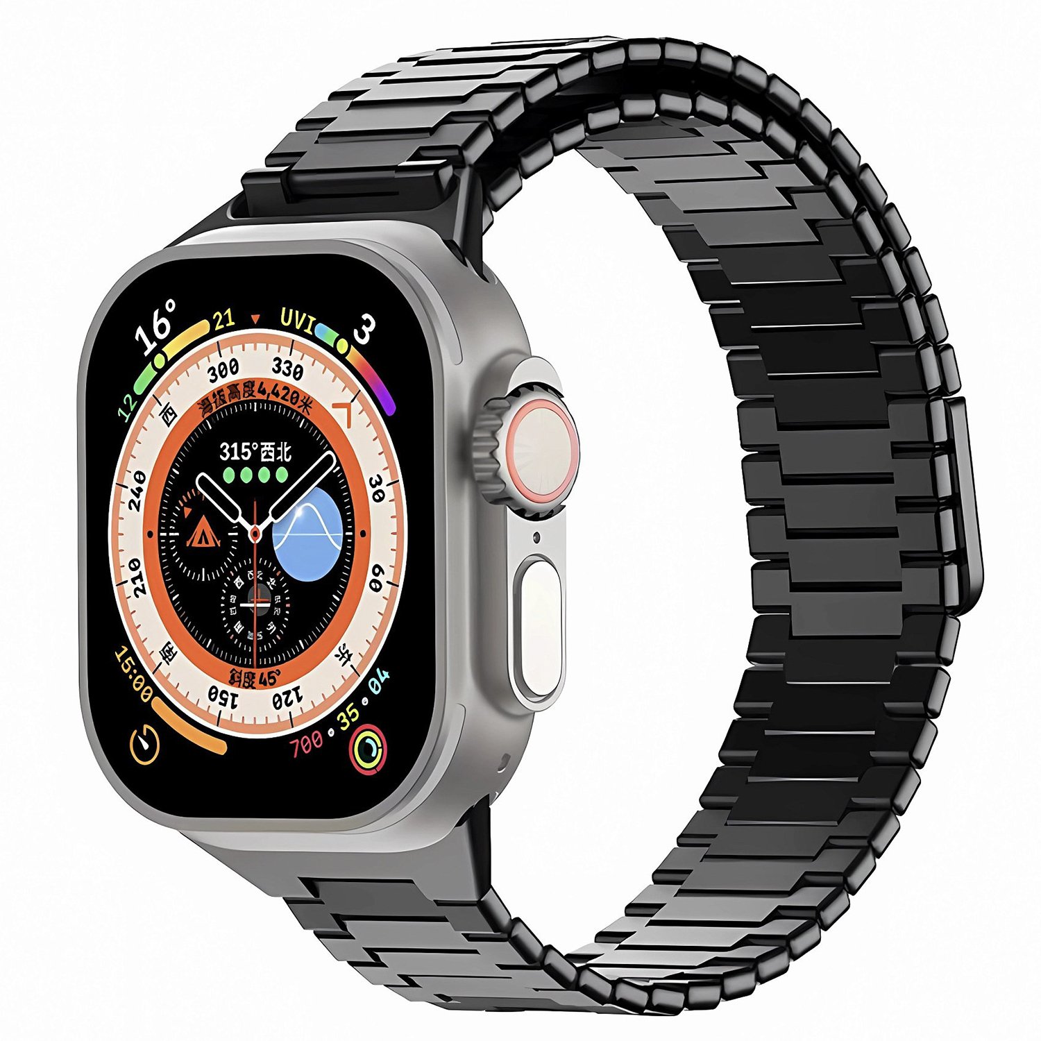 

Ремешок Watch 42/44/45/49 mm металлический на магните <черный>