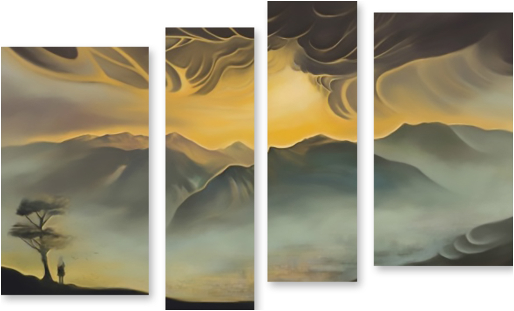 

Картина модульная на холсте Модулка Мечтающая 170x113 см, 1863