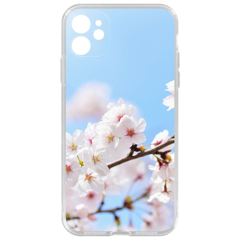 Чехол-накладка Krutoff Clear Case Цветение для iPhone 11 с защитой камеры