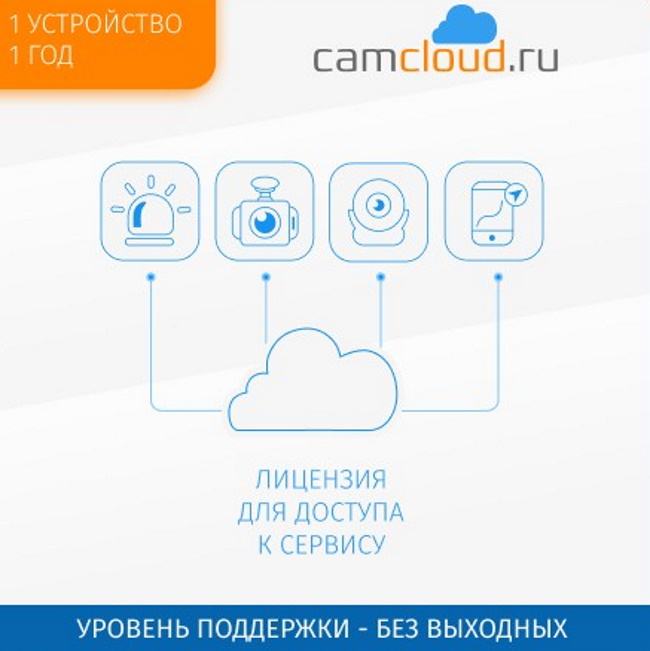 

Лицензия Camcloud на 1 год / тариф "Без выходных"