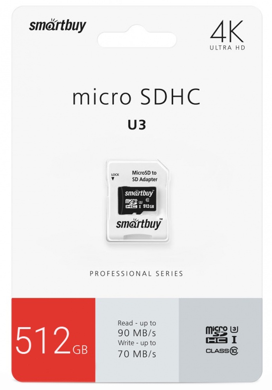 фото Карта памяти smartbuy microsdxc 512gb class 10 u3 pro