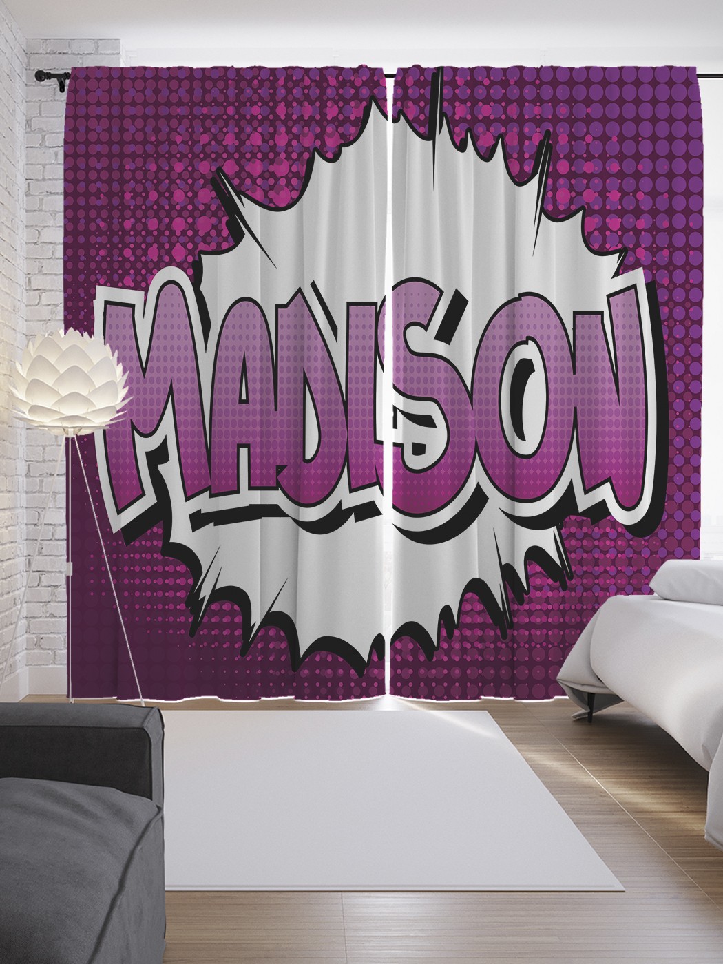 

Шторы JoyArty с фотопечатью "Медисон" из сатена, 290х265 см, Медисон