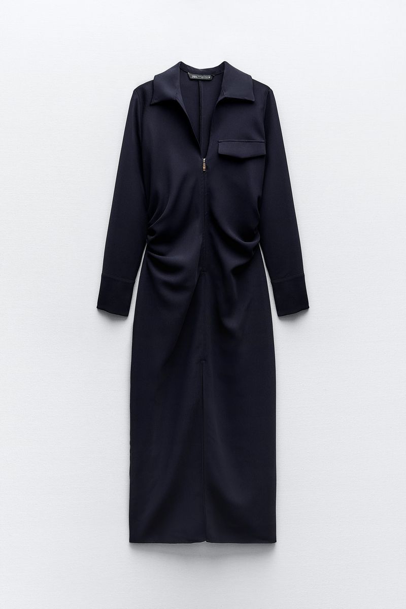 

Платье женское ZARA 09878075 синее M, Синий, 09878075