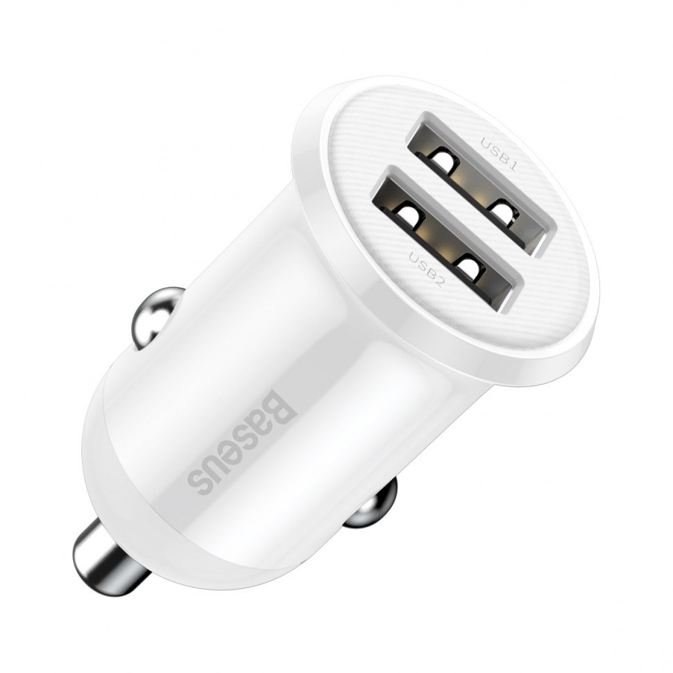 

Автомобильное ЗУ Baseus Grain Pro Car Charger (Dual USB 4.8A ) белый CCALLP-02