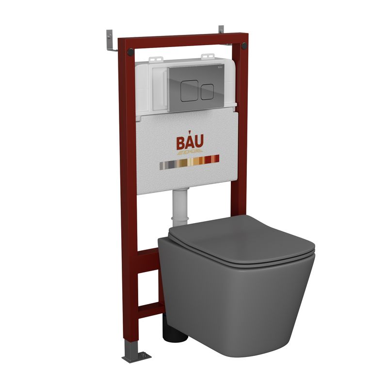 Комплект BAU 6 в 1: инсталляция BAU PRO,унитаз Bau Stil ,клавиша BAU Soul комплект крепления к стене geberit 111 815 00 1